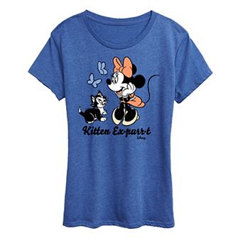 Disney's Minnie Mouse & Figaro Women's Kitten Expurrt Graphic Tee