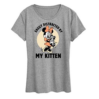 Disney's Minnie Mouse Women's Distracted By Kittens Graphic Tee
