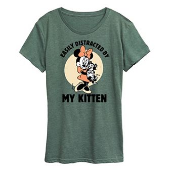 Disney's Minnie Mouse Women's Distracted By Kittens Graphic Tee