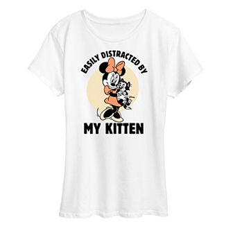 Disney's Minnie Mouse Women's Distracted By Kittens Graphic Tee