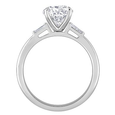 Diamond Medley 14k White Gold 1 Carat T.W. Lab-Grown Diamond Round & Baguette Cut Engagement Ring