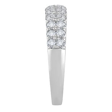 Diamond Medley 14k White Gold 1 Carat T.W. Lab-Grown Diamond Double-Row Anniversary Ring