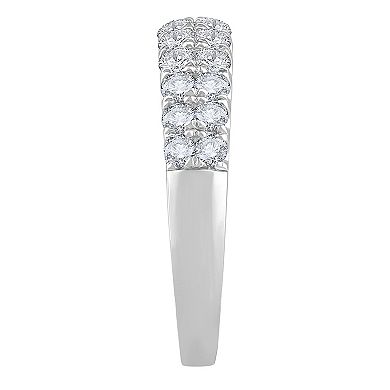 Galaxie Solaire 14k White Gold 1 Carat T.W. Lab-Grown Diamond Double-Row Anniversary Ring