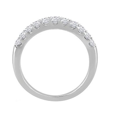 Diamond Medley 14k White Gold 1 Carat T.W. Lab-Grown Diamond Double-Row Anniversary Ring