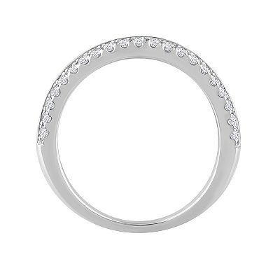 Galaxie Solaire 14k White Gold 1 1/2 Carat T.W. Lab-Grown Diamond Round & Baguette Cut Anniversary Ring