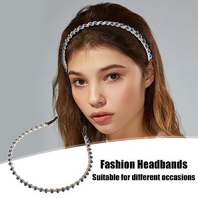 1pc Faux Crystal Hair Hoop Headbands Women Hairband 0.20 Inch Wide