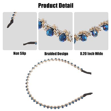 1pc Faux Crystal Hair Hoop Headbands Women Hairband 0.20 Inch Wide