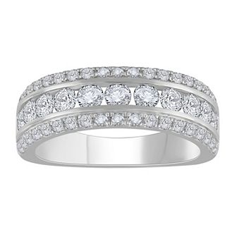 Diamond Medley 14k White Gold 1 1/2 Carat T.W. Lab-Grown Diamond Anniversary Ring