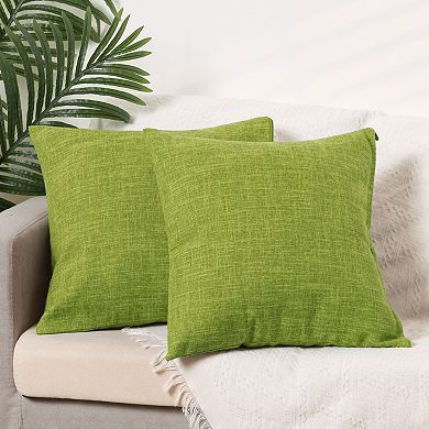 Linen Solid Contemporary Indoor Outdoor Decorative Throw Pillow Cover 2 Packs 20" x 20"