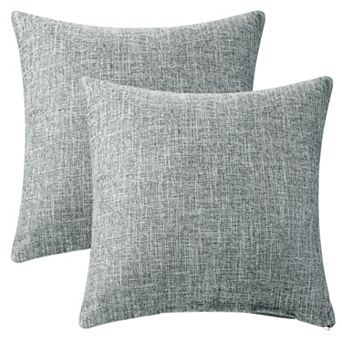 Linen Solid Color Contemporary Indoor Outdoor Decorative Throw Pillow Cover 2 Pack 20"x20"