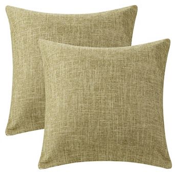 Linen Solid Color Contemporary Indoor Outdoor Decorative Throw Pillow Cover 2 Pack 20"x20"