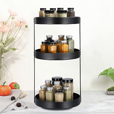 3 Tier Lazy Susan Organizer Rotating Spice Rack Turntable for Cabinet Pantry
