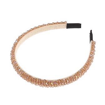 1 pc Faux Crystal Headband Women Hairband Beaded Headband 0.59 Inch Wide