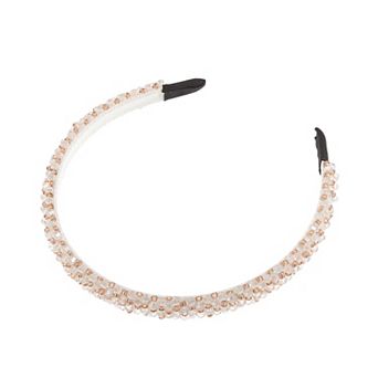1 pc Faux Crystal Headband Women Hairband Beaded Headband 0.59 Inch Wide
