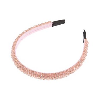 1 pc Faux Crystal Headband Women Hairband Beaded Headband 0.59 Inch Wide