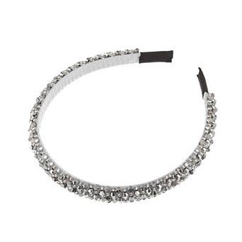 1 pc Faux Crystal Headband Women Hairband Beaded Headband 0.59 Inch Wide
