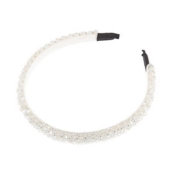 1 pc Faux Crystal Headband Women Hairband Beaded Headband 0.59 Inch Wide