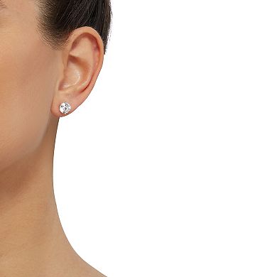 Sterling Silver Cubic Zirconia 7.5 mm Stud Earrings