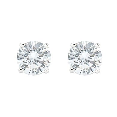 Sterling Silver Cubic Zirconia 7.5 mm Stud Earrings