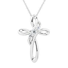 PRIMROSE Sterling Silver Cubic Zirconia Snake Pendant Necklace