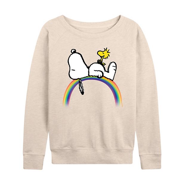 Women s Peanuts Snoopy and Woodstock Slouchy Graphic Sweatshirt