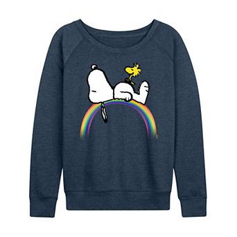 Women's Peanuts Snoopy and Woodstock French Terry Long Sleeve Tee