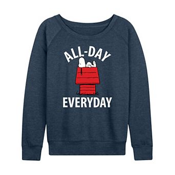 Women's Peanuts Snoopy All Day Everyday Art French Terry Long Sleeve Tee