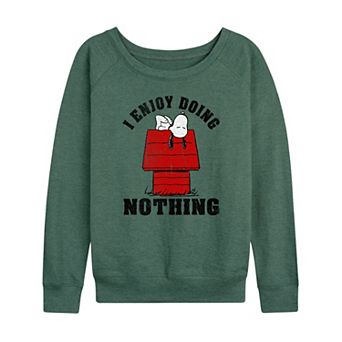 Women's Peanuts Snoopy Doing Nothing French Terry Long Sleeve Tee