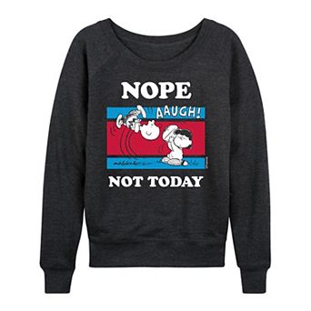Women's Peanuts Nope Not Today French Terry Long Sleeve Tee
