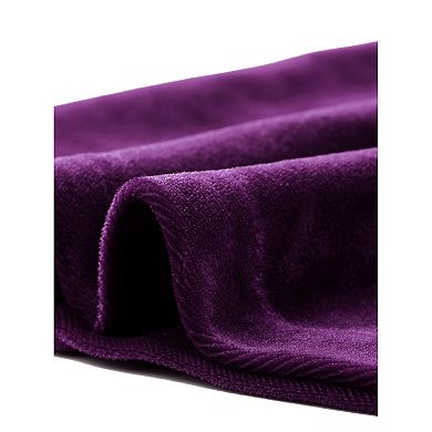 Velvet Dress for Women's Mock Neck Button Front Ruffle Vintage Flared Dresses