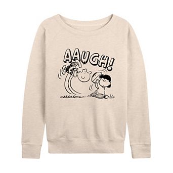 Women's Peanuts Charlie Brown Football French Terry Long Sleeve Tee