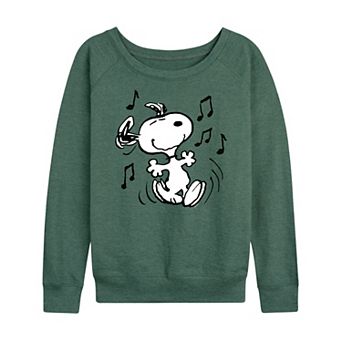 Women's Peanuts Snoopy Dancing French Terry Long Sleeve Tee