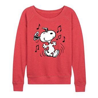 Women's Peanuts Snoopy Dancing French Terry Long Sleeve Tee