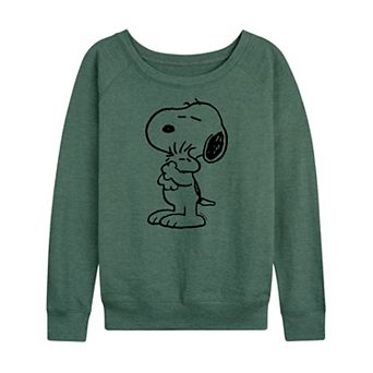 Women's Peanuts Snoopy Loves Woodstock French Terry Long Sleeve Tee