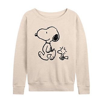 Women's Peanuts Snoopy Woodstock Walk French Terry Long Sleeve Tee