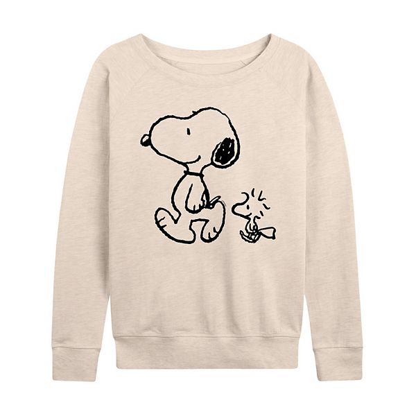 Women's Peanuts Snoopy Woodstock Walk Slouchy Graphic Sweatshirt