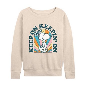 Women's Peanuts Snoopy Keep On French Terry Long Sleeve Tee