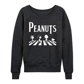 Women's Peanuts Crossing Road French Terry Long Sleeve Tee