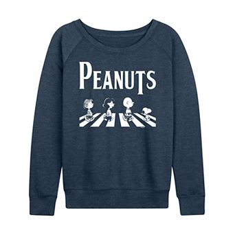 Women's Peanuts Crossing Road French Terry Long Sleeve Tee