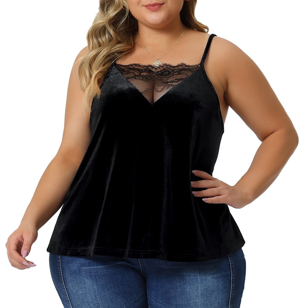 トップス Ameri vintage VELOUR CAMI SET LACE TOP Ameri（アメリ）の「VELOUR CAMI SET LACE TOP（シャツ/ブラウス