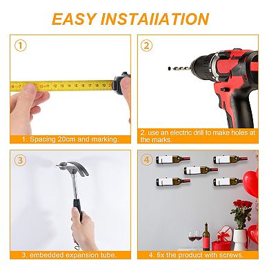 Spiral Wine Wall Holder 12Pcs, Wine Bottle Display Holder, Display Wall Storage Shelf Right