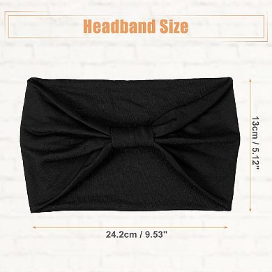 4pcs Yoga Elastic Headbands 5.12inch Wide Black Gray Brown Khaki for Women