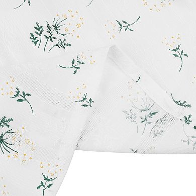 Cotton Linen Flower Dining Room Gathering Rectangle Tablecloth 1 Pc, 55" X 79"