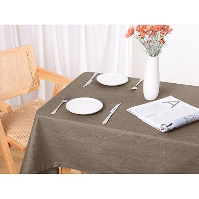 Rectangle Wrinkle-resistant Washable Polyester Linen Table Cover, 51" X 71"