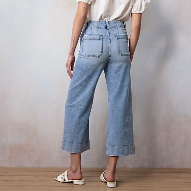 Women's LC Lauren Conrad Super High-Rise Wildflower Wide Leg Cropped Pants