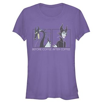 Disney's Sleeping Beauty Maleficent Women's Before And After Coffee Moods Tee