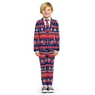 Boys 2-8 OppoSuits Nordic Noel Christmas Party Jacket, Pants & Tie Suit Set