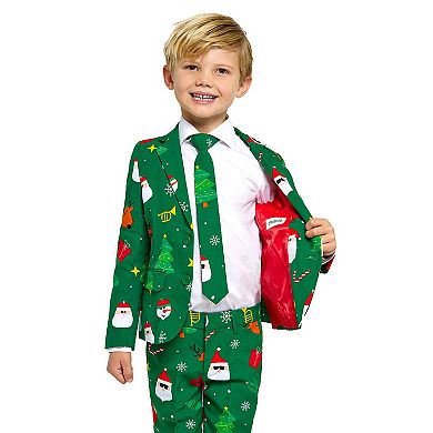 Boys 2-8 OppoSuits Festivity Green Christmas Tree Jacket, Pants & Tie Suit Set