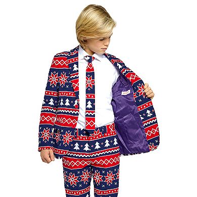 Boys 10-16 OppoSuits Nordic Noel Christmas Party Jacket, Pants & Tie Suit Set