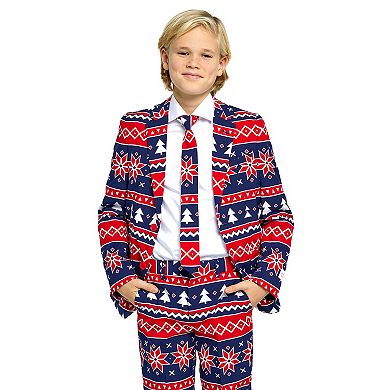 Boys 10-16 OppoSuits Nordic Noel Christmas Party Jacket, Pants & Tie Suit Set